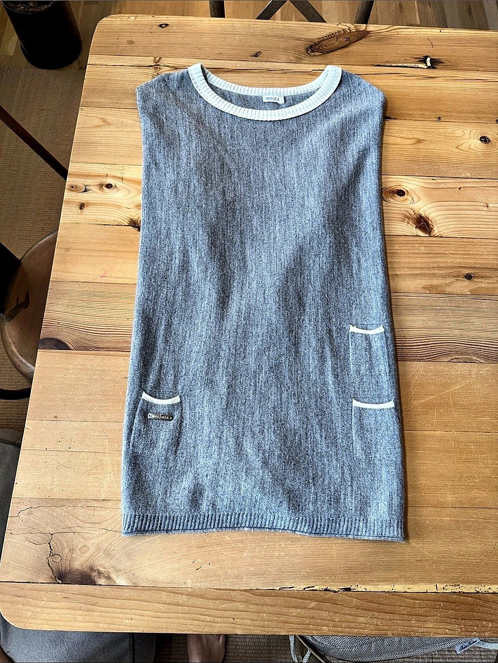 MERSEA Gray Knit Classic Catalina Sweater- 60Like New